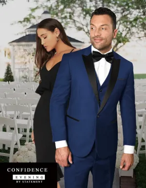 3 Pc. Tailored Fit Tuxedo Peak Lapel Flat Front | TUX-PK-Sapphire