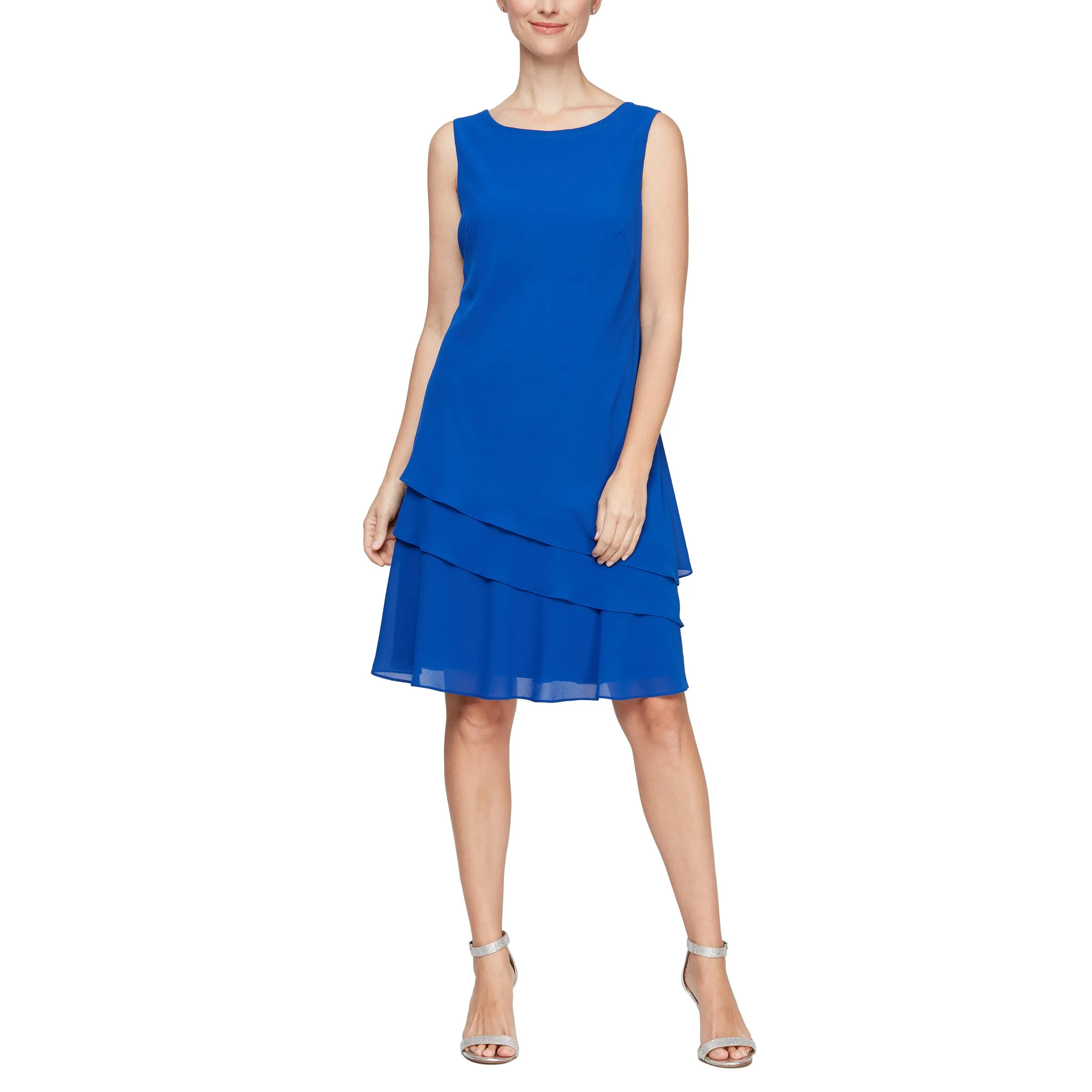 Alex Evenings 8192005 Short Sleeveless Two Piece Set Knee Length Dress