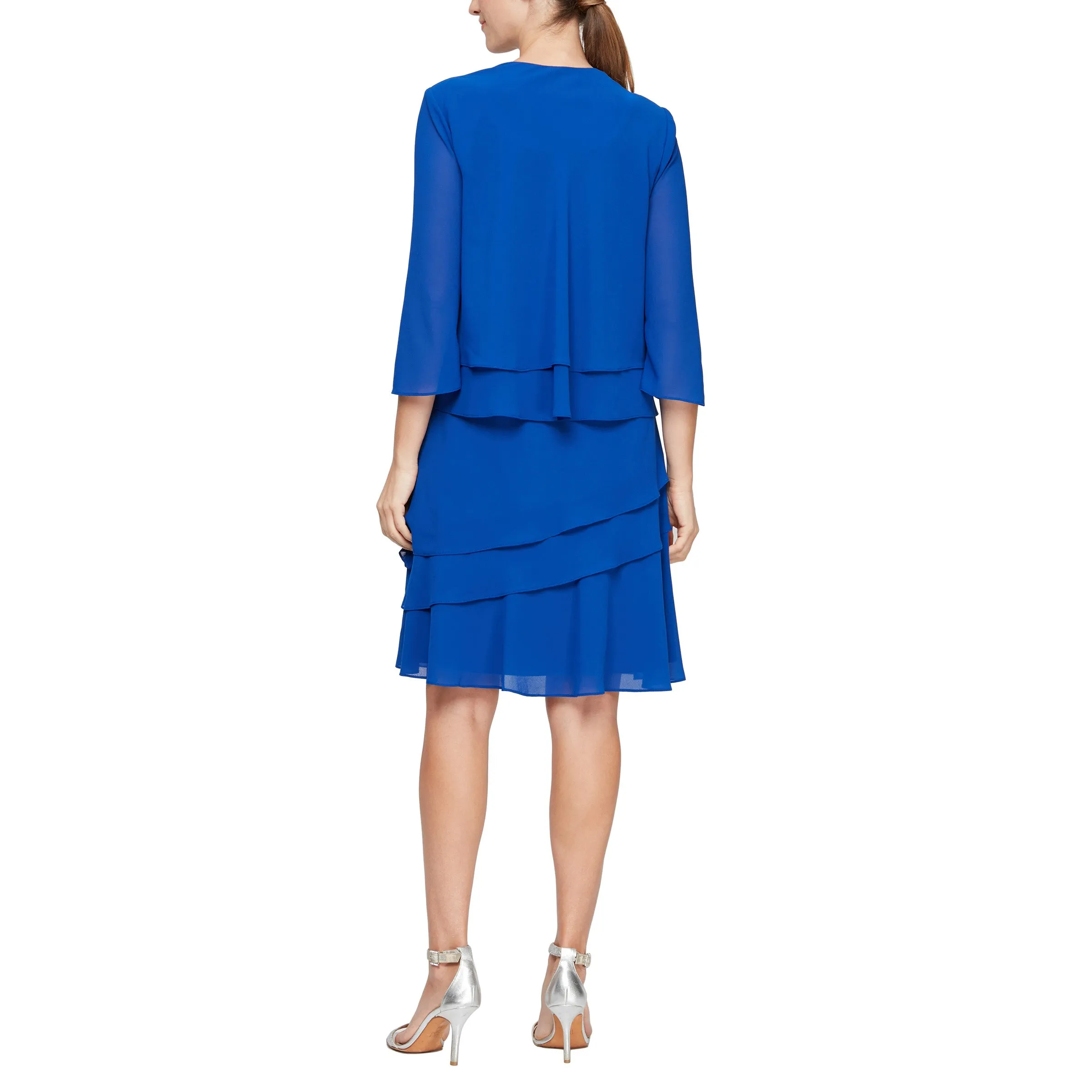 Alex Evenings 8192005 Short Sleeveless Two Piece Set Knee Length Dress