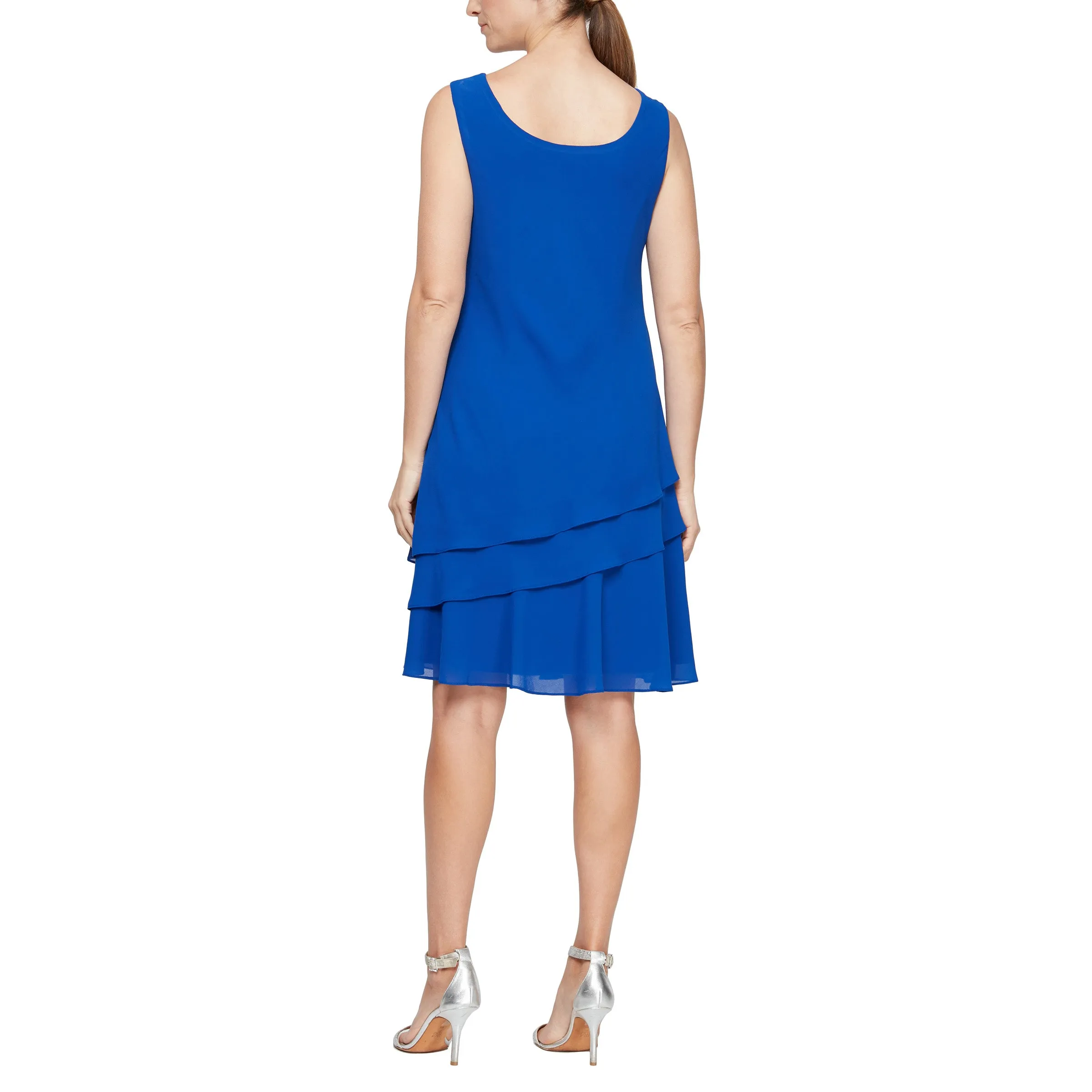 Alex Evenings 8192005 Short Sleeveless Two Piece Set Knee Length Dress