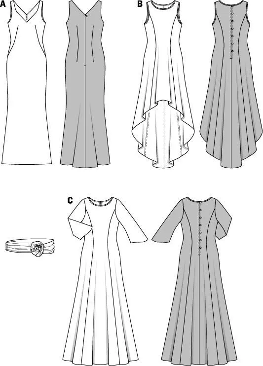 Burda 6866 Misses Evening Dress pattern