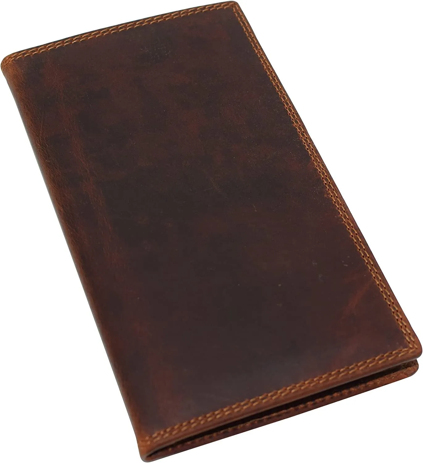 CAZORO RFID Protected Vintage Leather Long Bifold Slim Wallet for Women Men