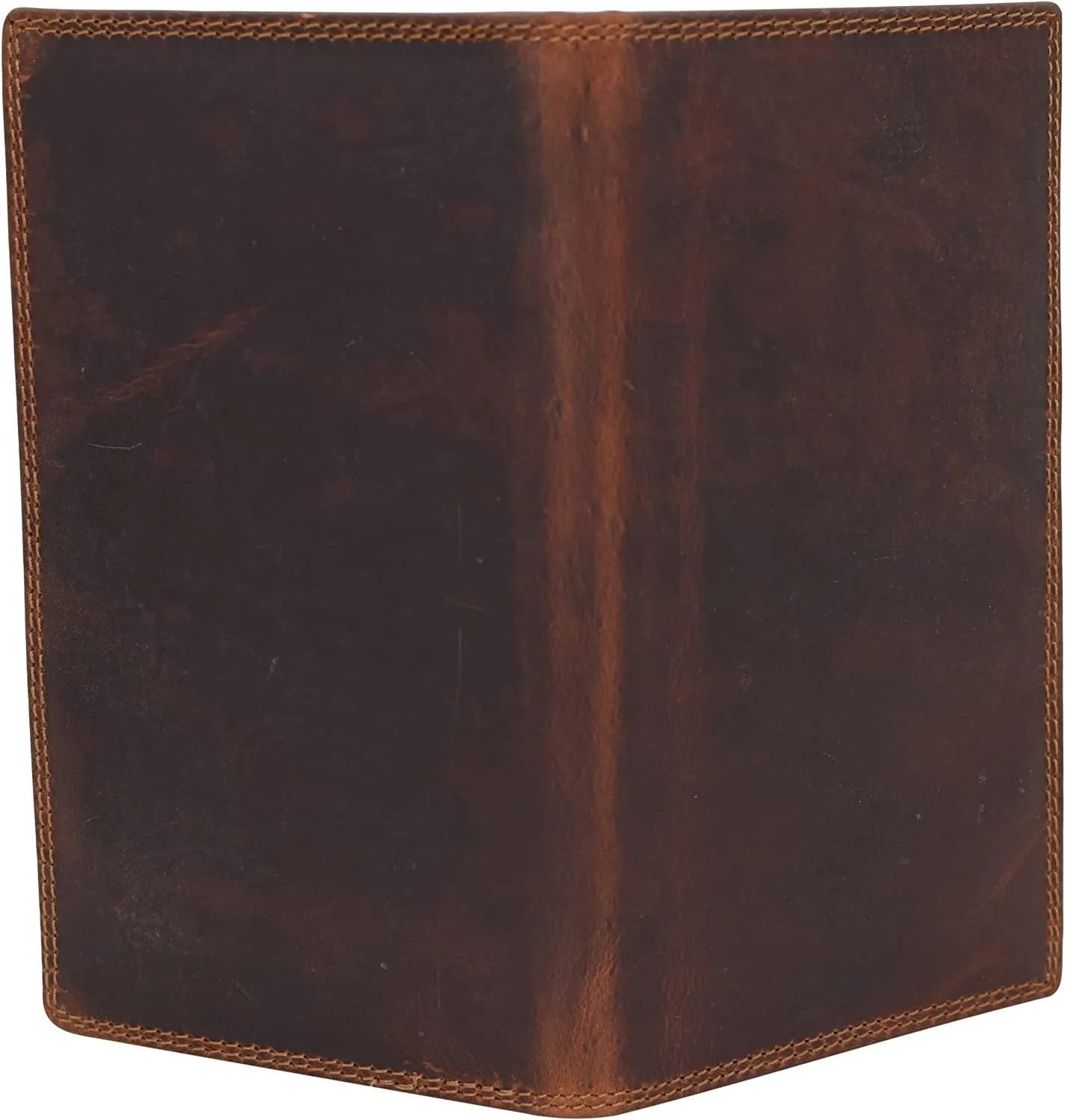CAZORO RFID Protected Vintage Leather Long Bifold Slim Wallet for Women Men