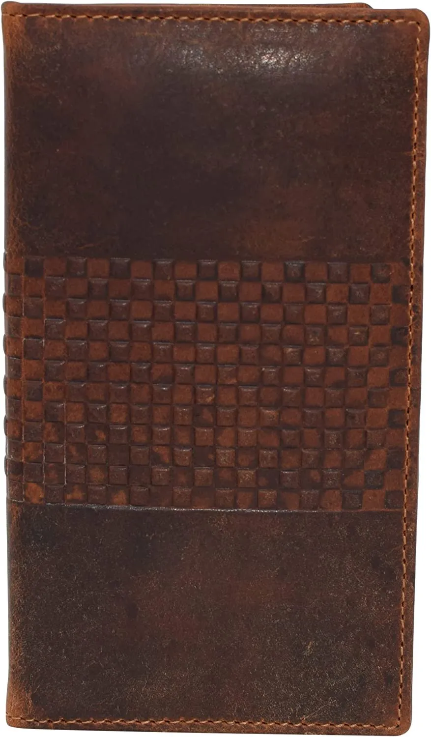 CAZORO RFID Protected Vintage Leather Long Bifold Slim Wallet for Women Men