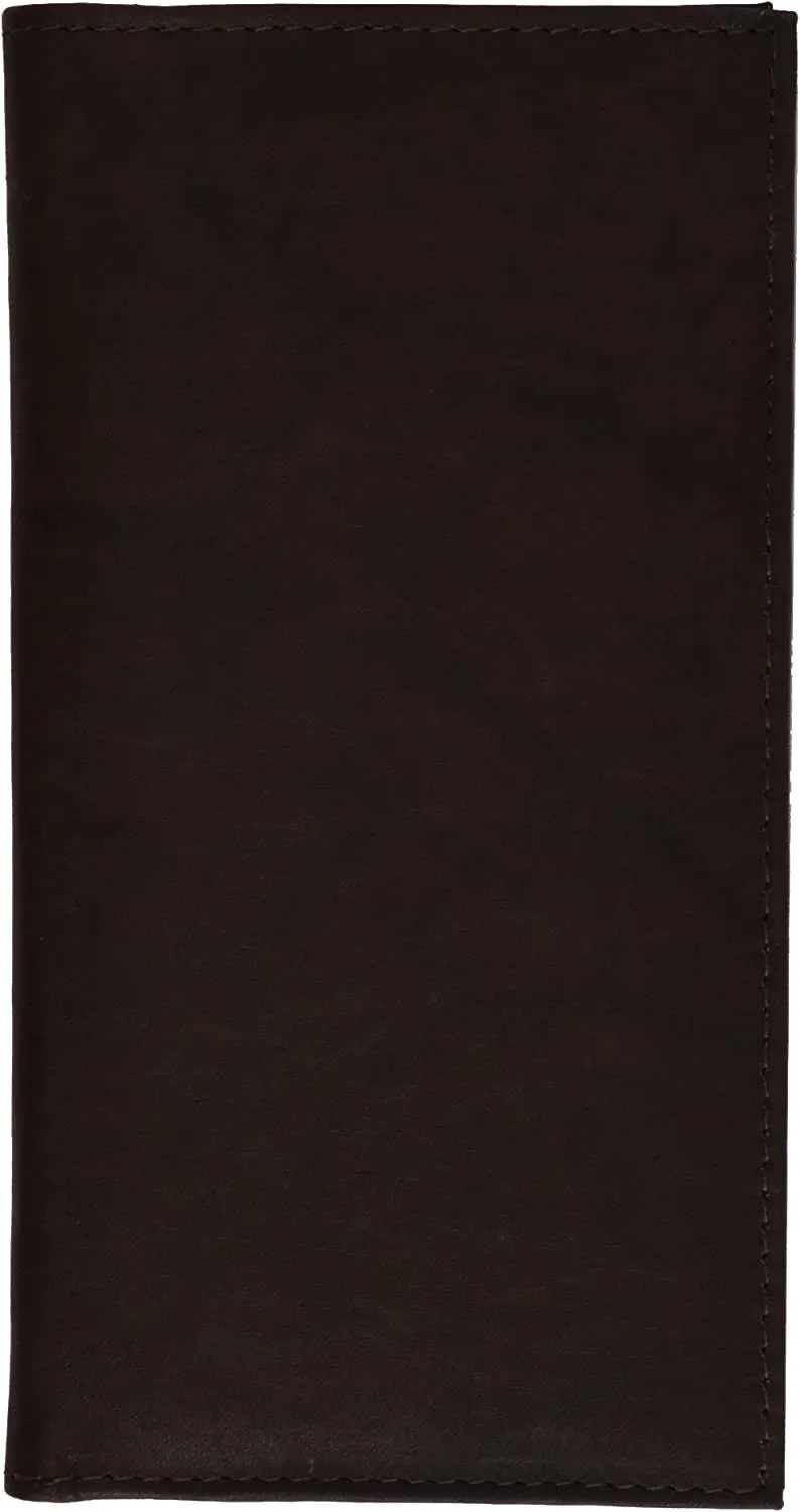Dark Brown Leather Checkbook Cover