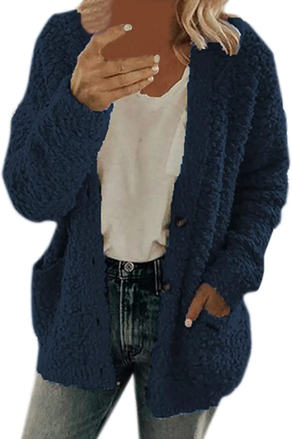 LCMTWX Winter Coats for Women Coat Outdoor Slim Coffee Outwear Plush Long Cardigan Trendy Color Block Patchwork Cardigan