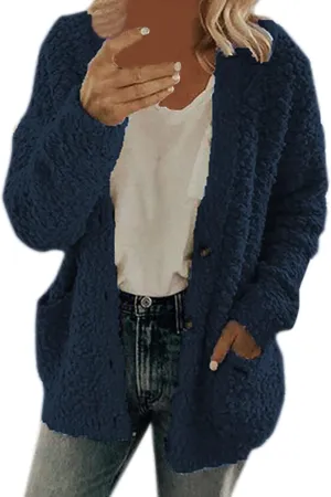 LCMTWX Winter Coats for Women Coat Outdoor Slim Coffee Outwear Plush Long Cardigan Trendy Color Block Patchwork Cardigan