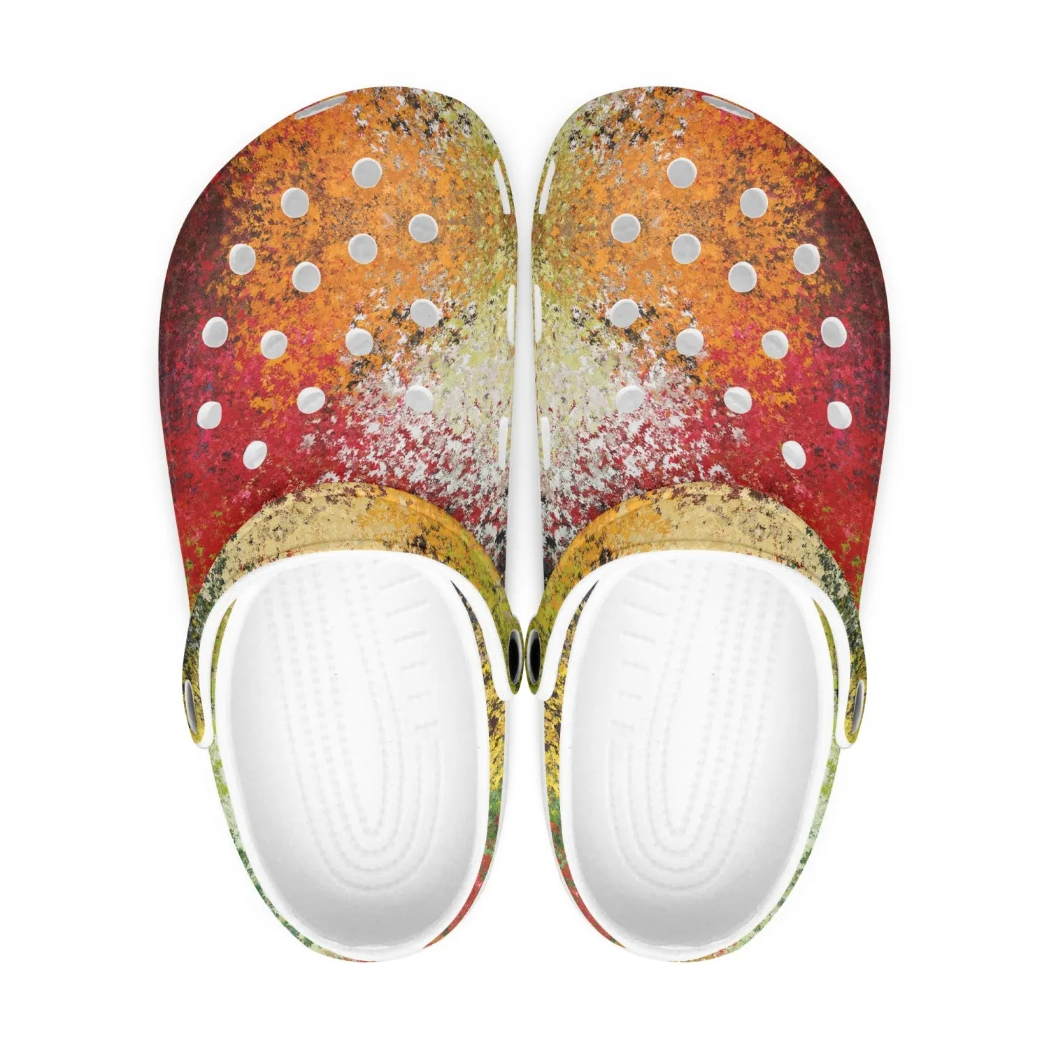 Men's Lightweight Clogs Red Abstract