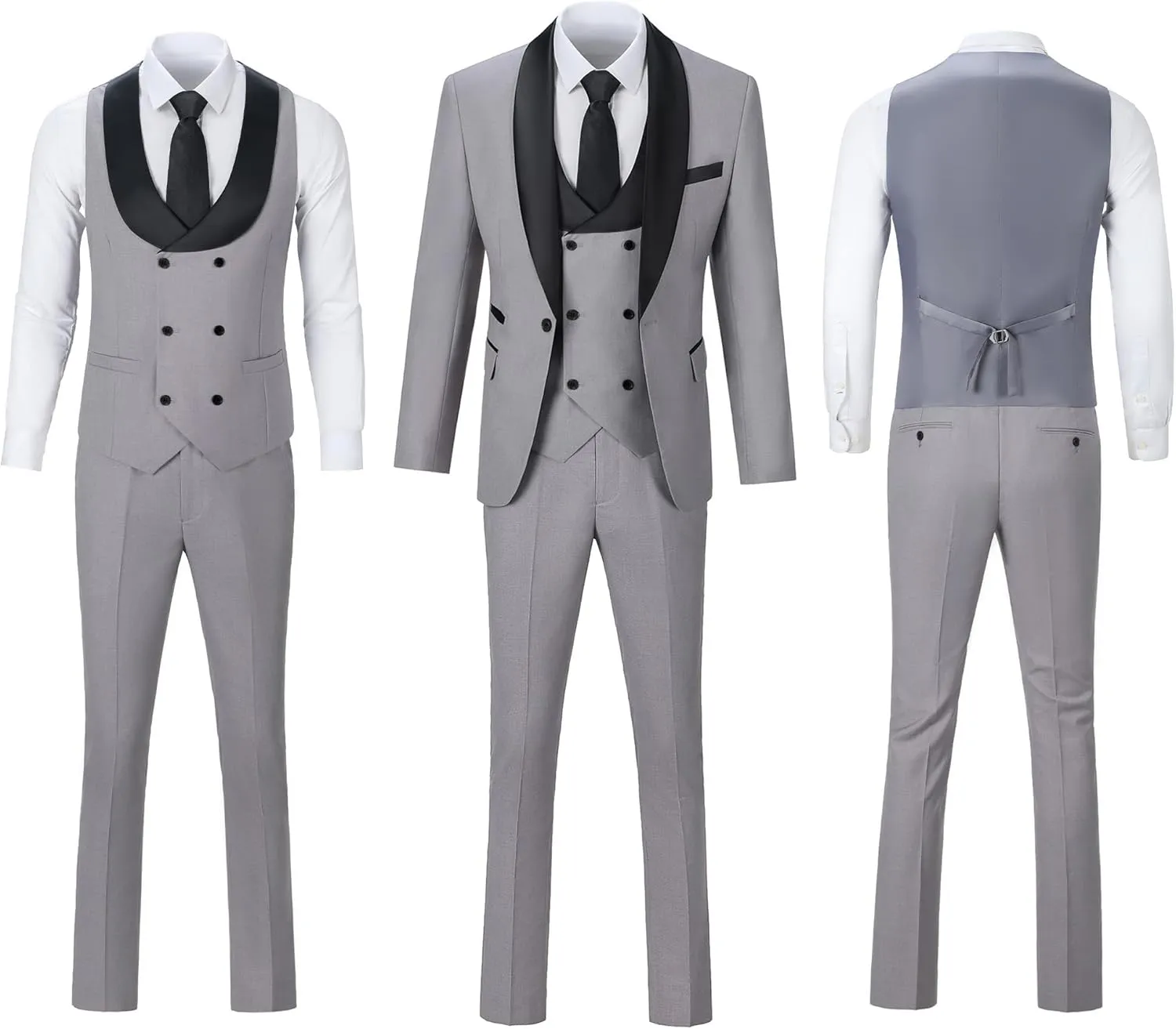 Mens Suit Slim Fit 3 Piece Suits for Wedding Formal Suit Jacket Vest Pants Set Business Casual Suits Prom Tuxedos