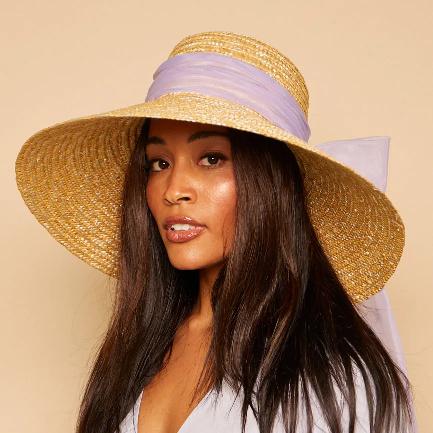 Mirabel Organza Wide-Brim Sunhat