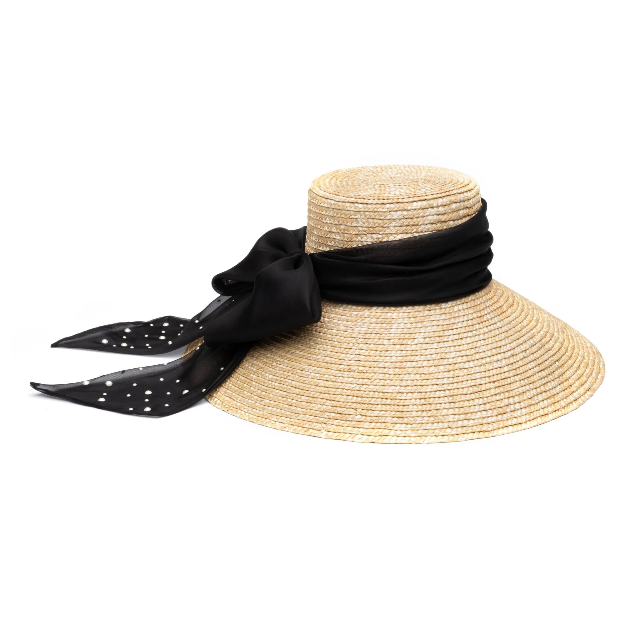 Mirabel Organza Wide-Brim Sunhat