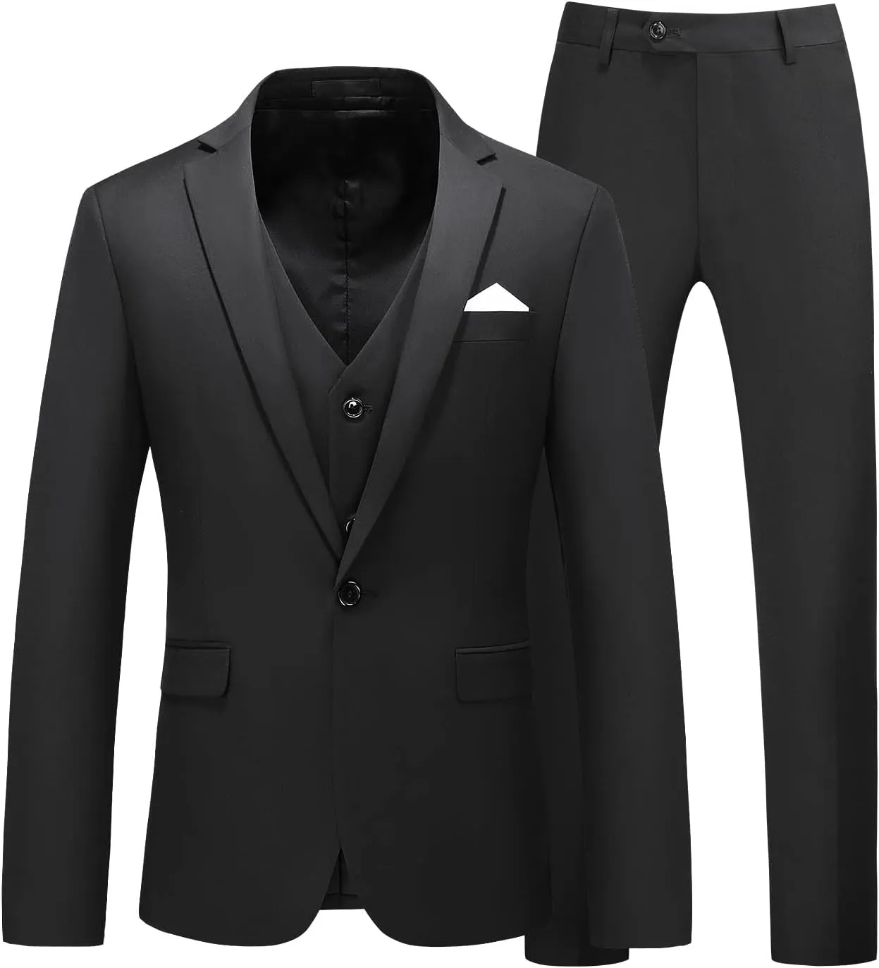 MOGU Men 3 Piece Suit Slim Fit Wedding Tuxedos Formal Prom Suits