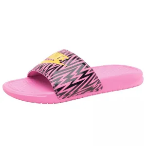 Nike Womens Benassi JDI Slide Sandals Violet-Citron-Black