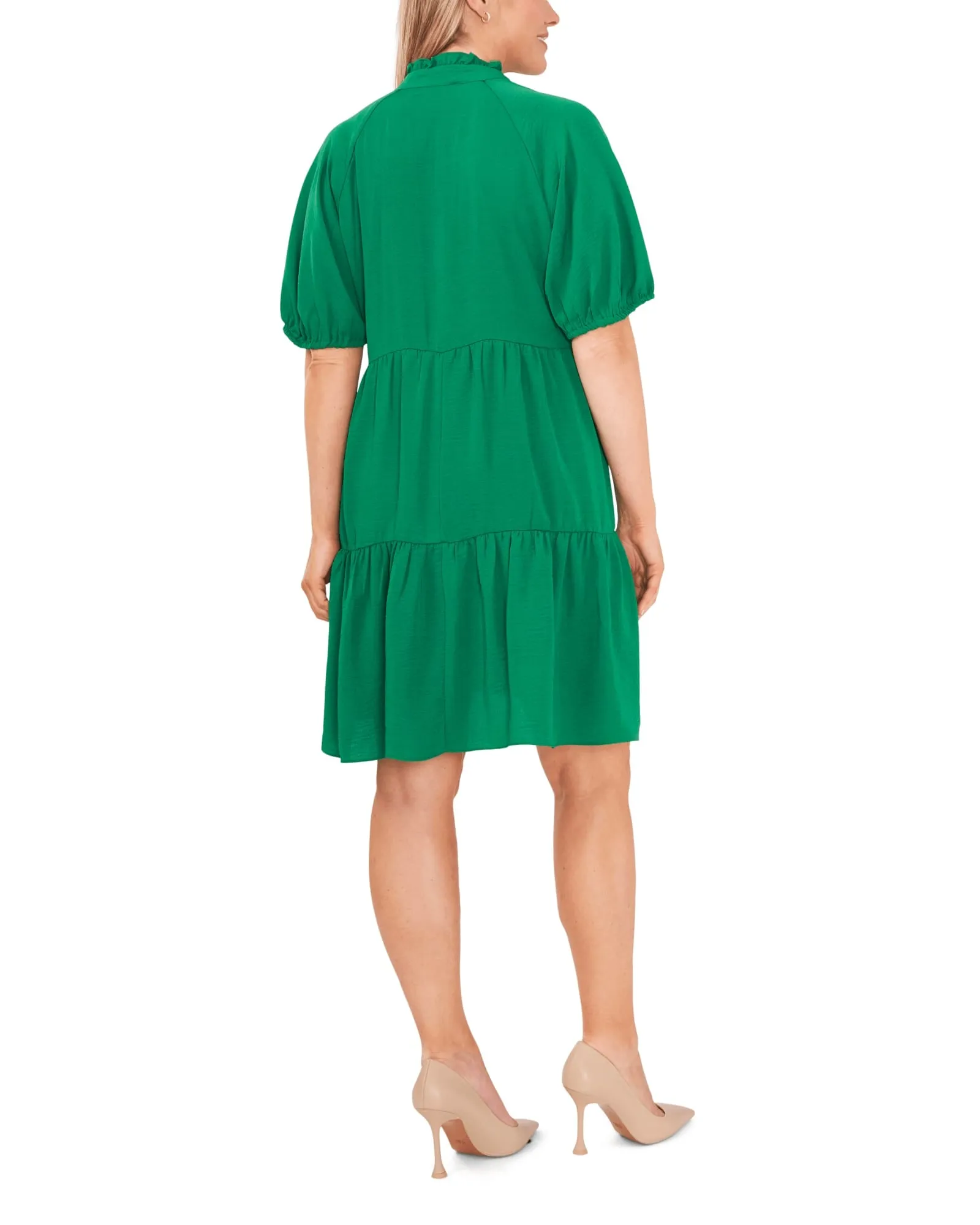 Odette Tiered Dress | LUSH GREEN