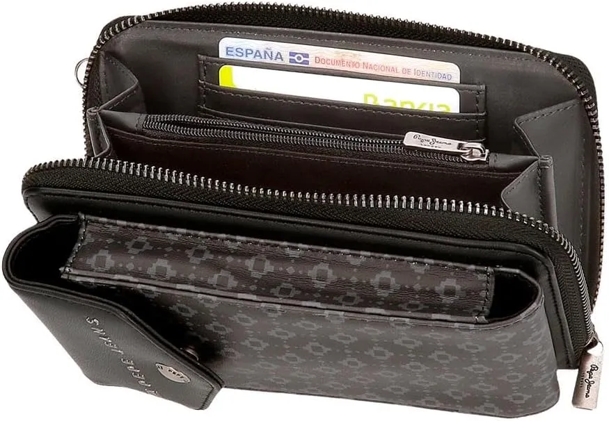 Pepe Jeans Bethany Faux Leather Wallets and Wallets Black Green Various Sizes