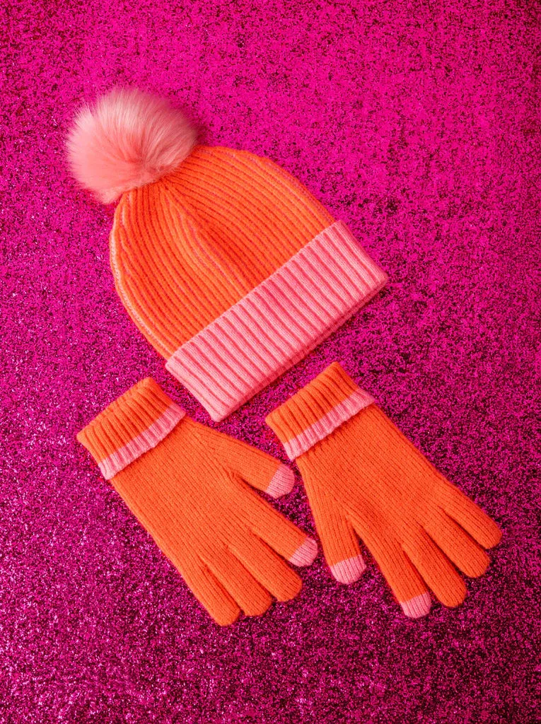 "The Ava" Touchscreen Gloves, Orange │ Winter Outerwear │ Style House Design Studio