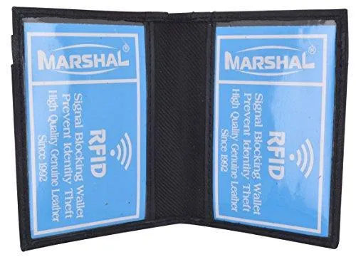 RFID Blocking Mini Wallet Genuine Leather Slim Front Pocket Wallet Ultra Thin Credit Card Holder Sleeve with ID Windows