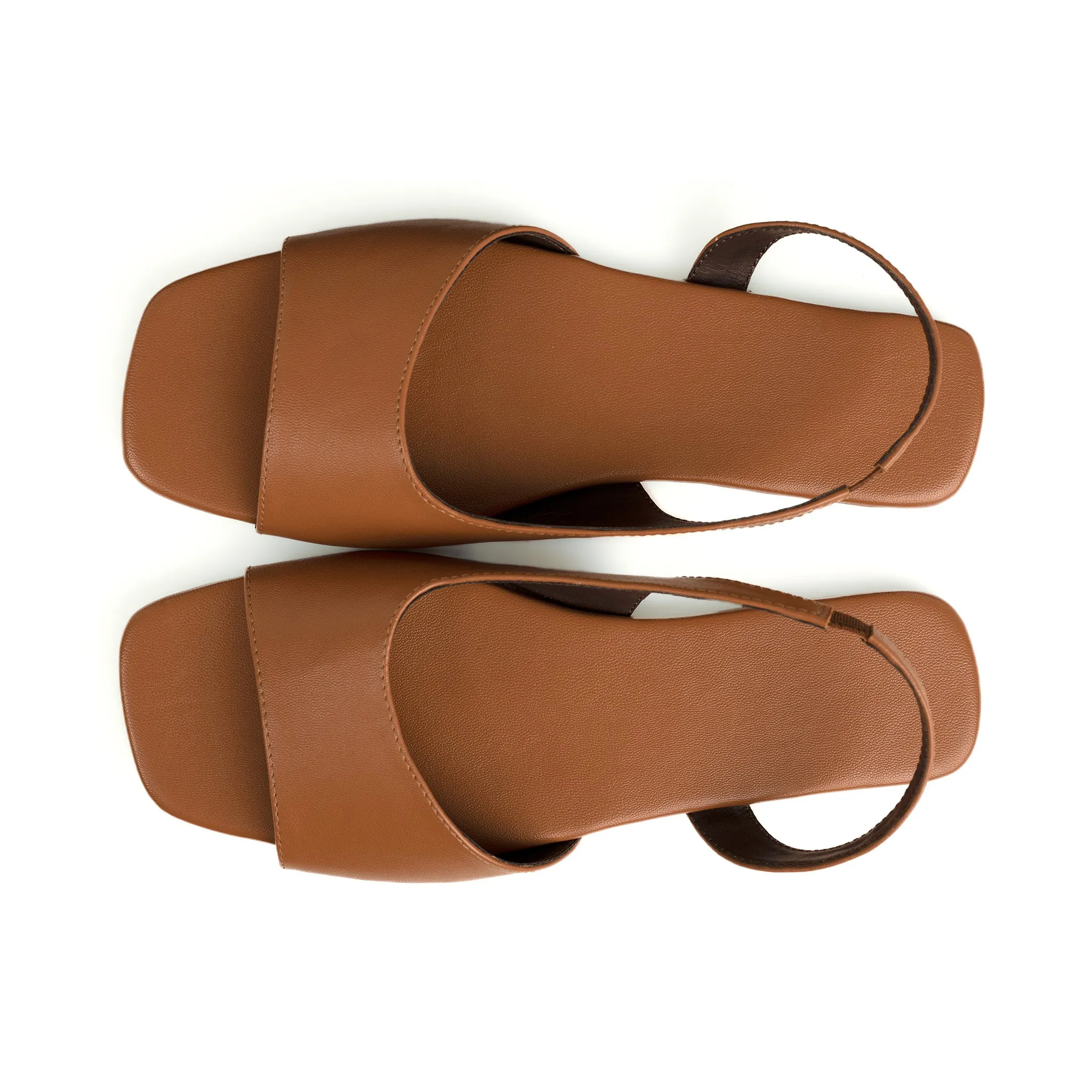 Seashell Slingback Vegan Leather Tan Women Sandals Thrift Edit
