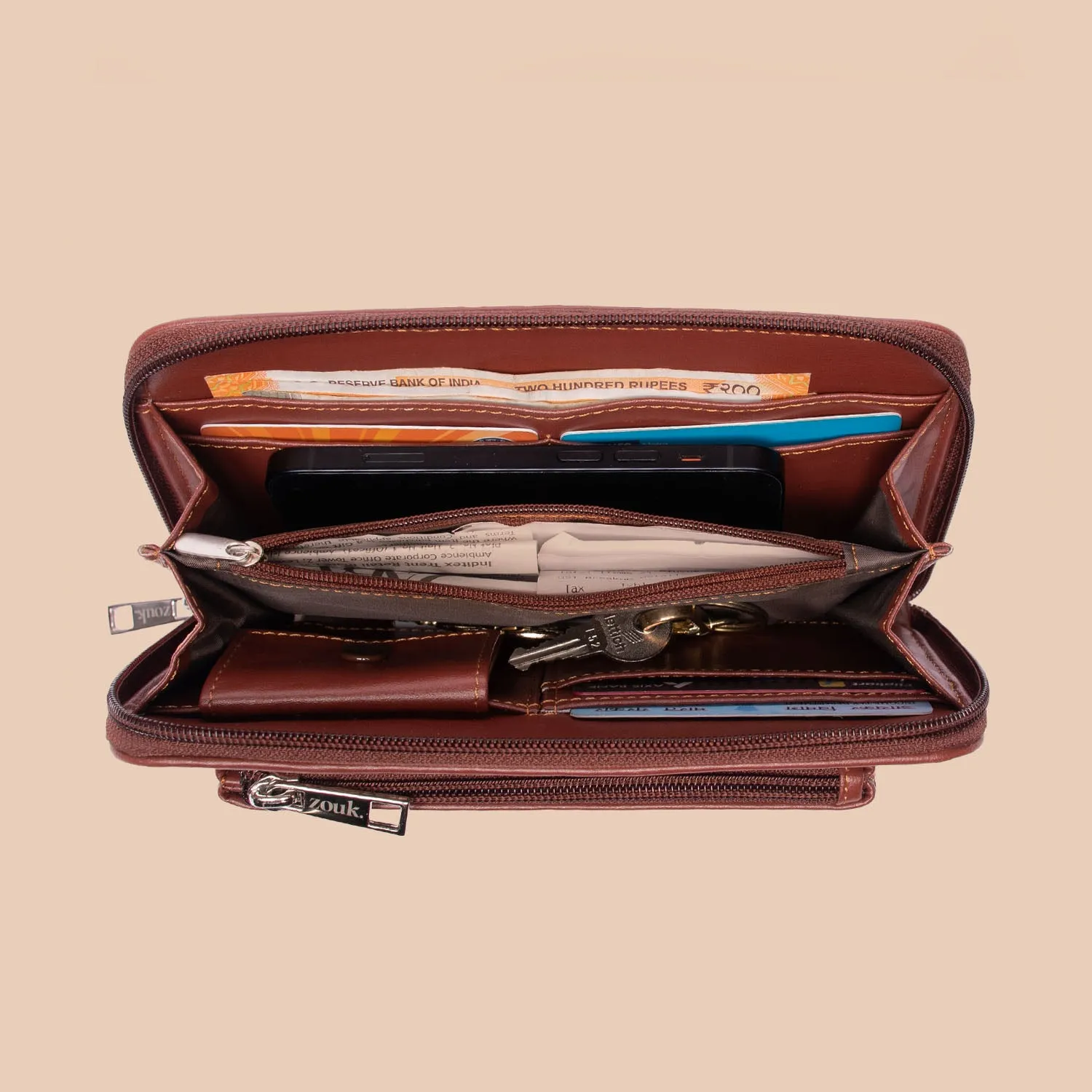 Sheesh Mahal Jaali Motif Classic Zipper Wallet