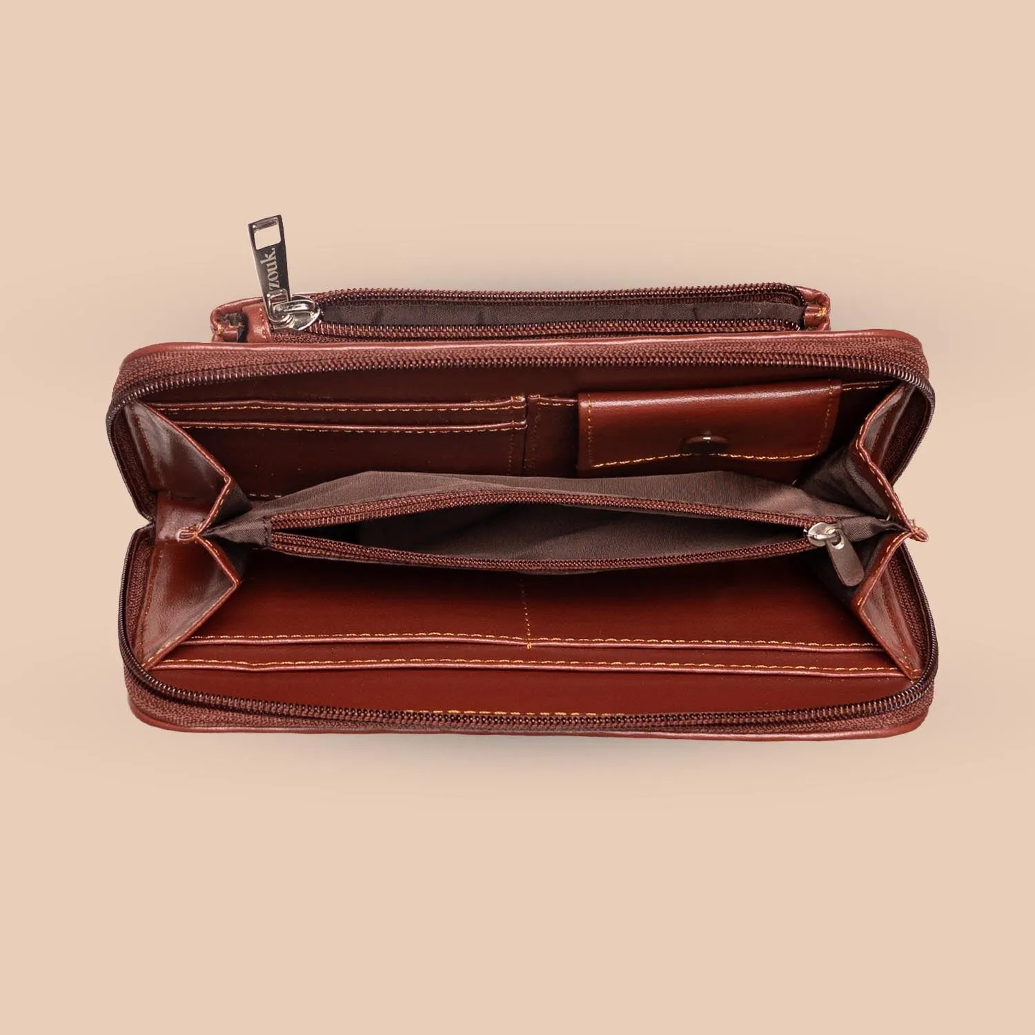 Sheesh Mahal Jaali Motif Classic Zipper Wallet
