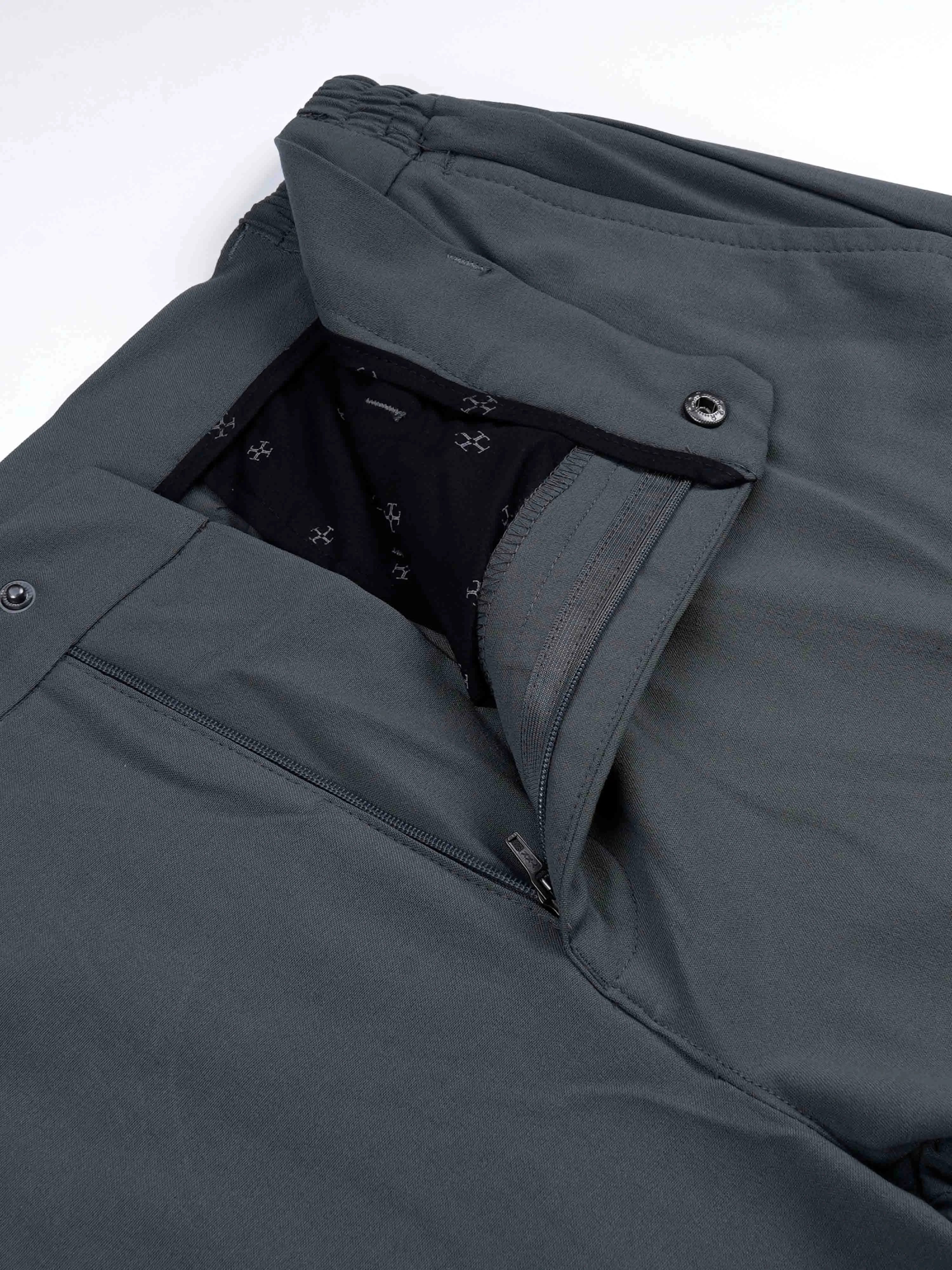 Soft Handle Tailored Dark Grey Trousers