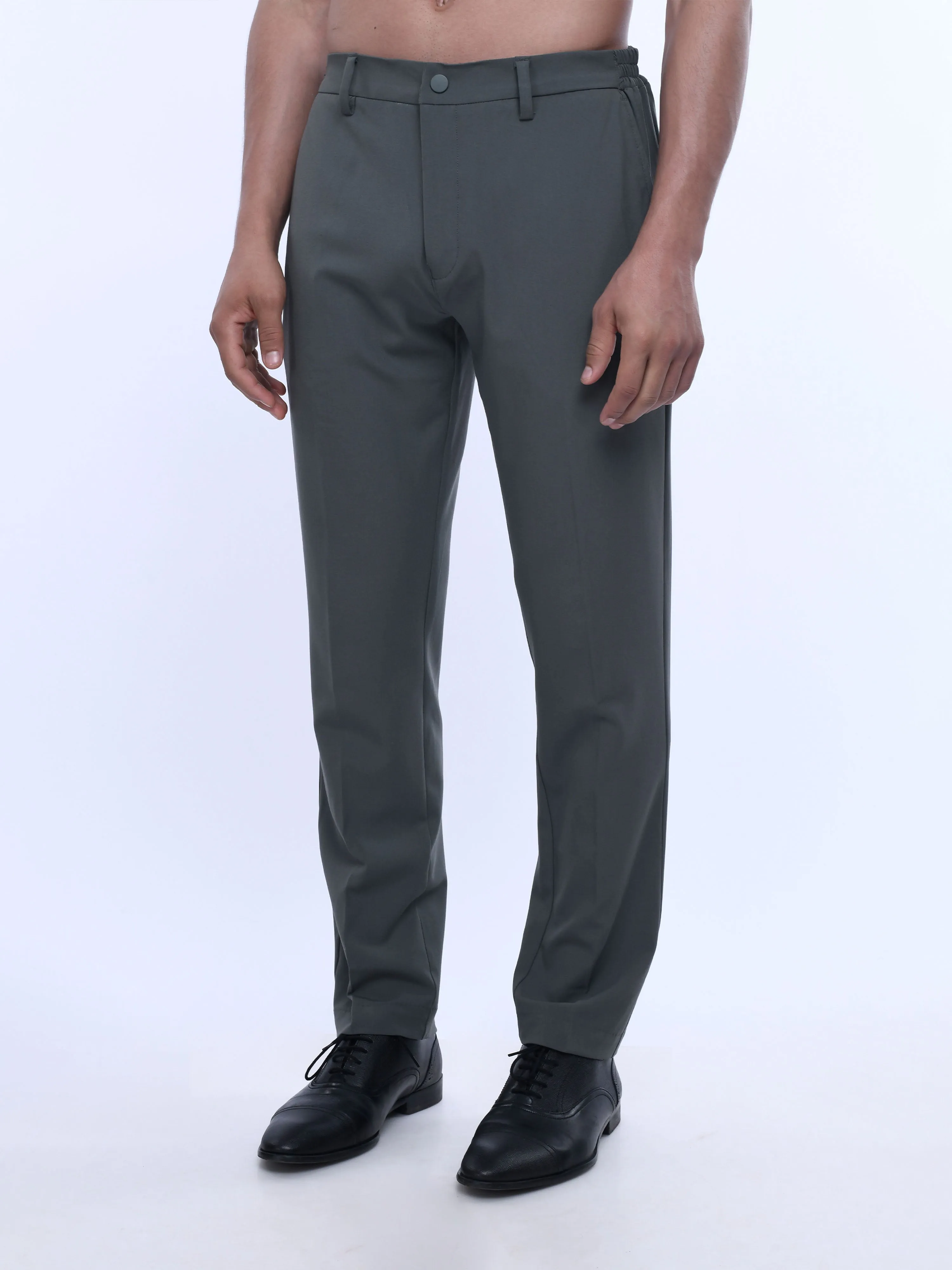Soft Handle Tailored Dark Grey Trousers