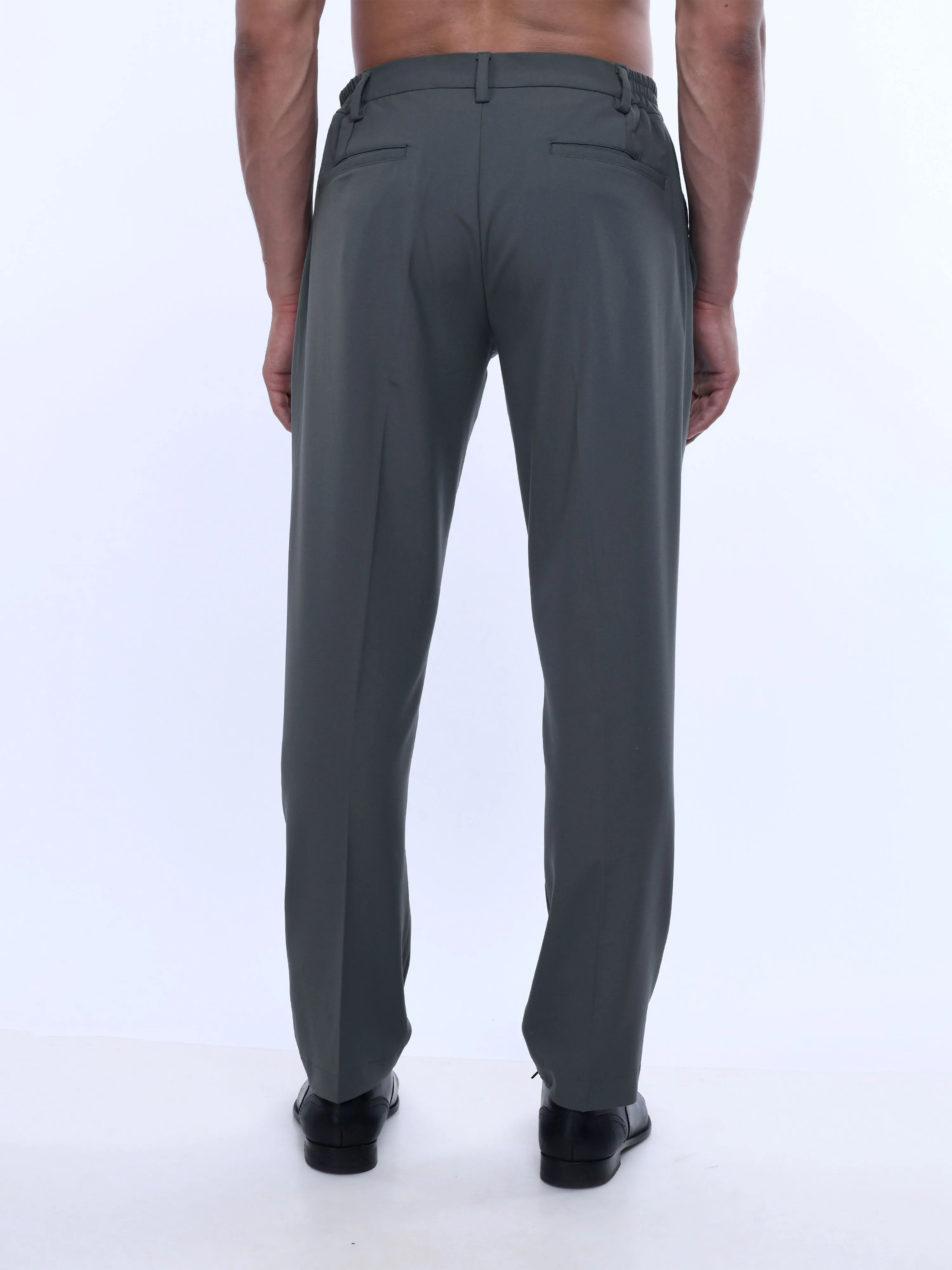 Soft Handle Tailored Dark Grey Trousers