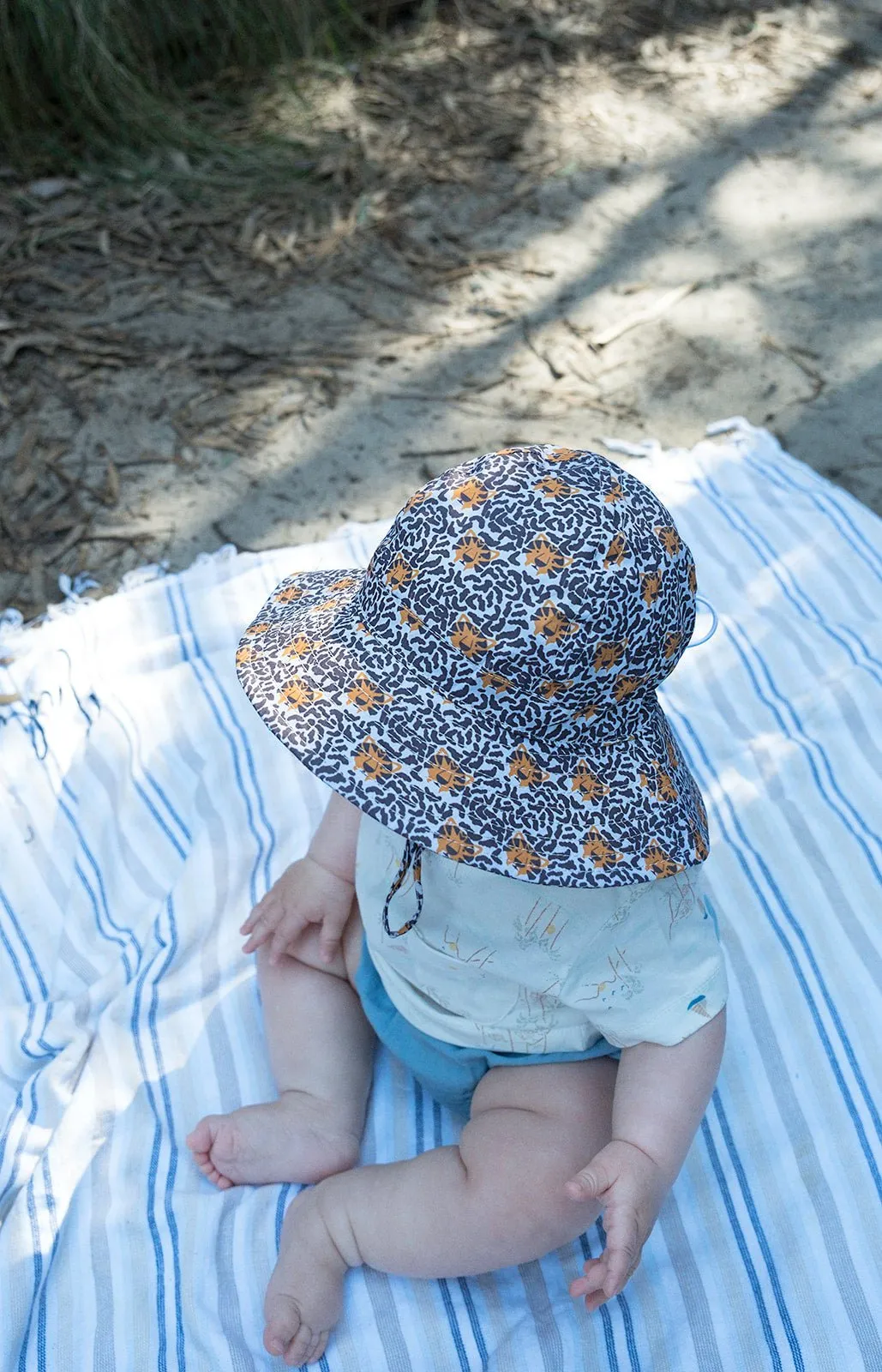 Tiger Face Wide Brim Infant Sunhat