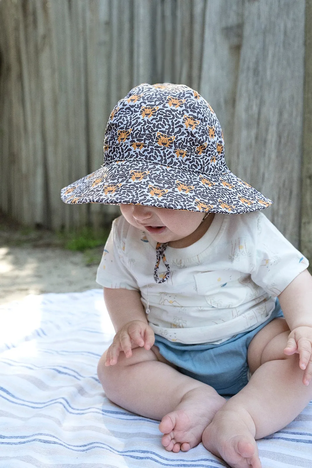 Tiger Face Wide Brim Infant Sunhat