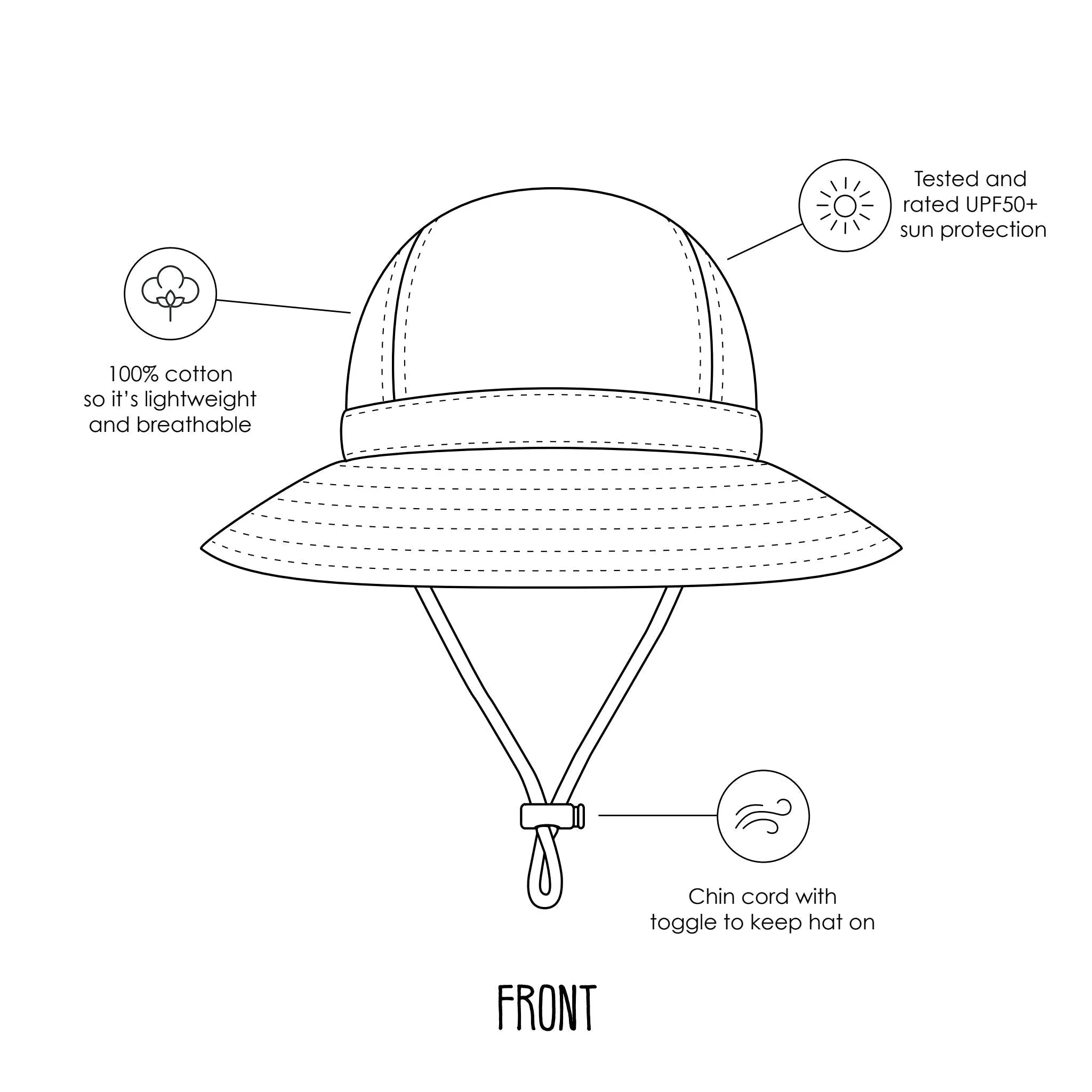 Tiger Face Wide Brim Infant Sunhat