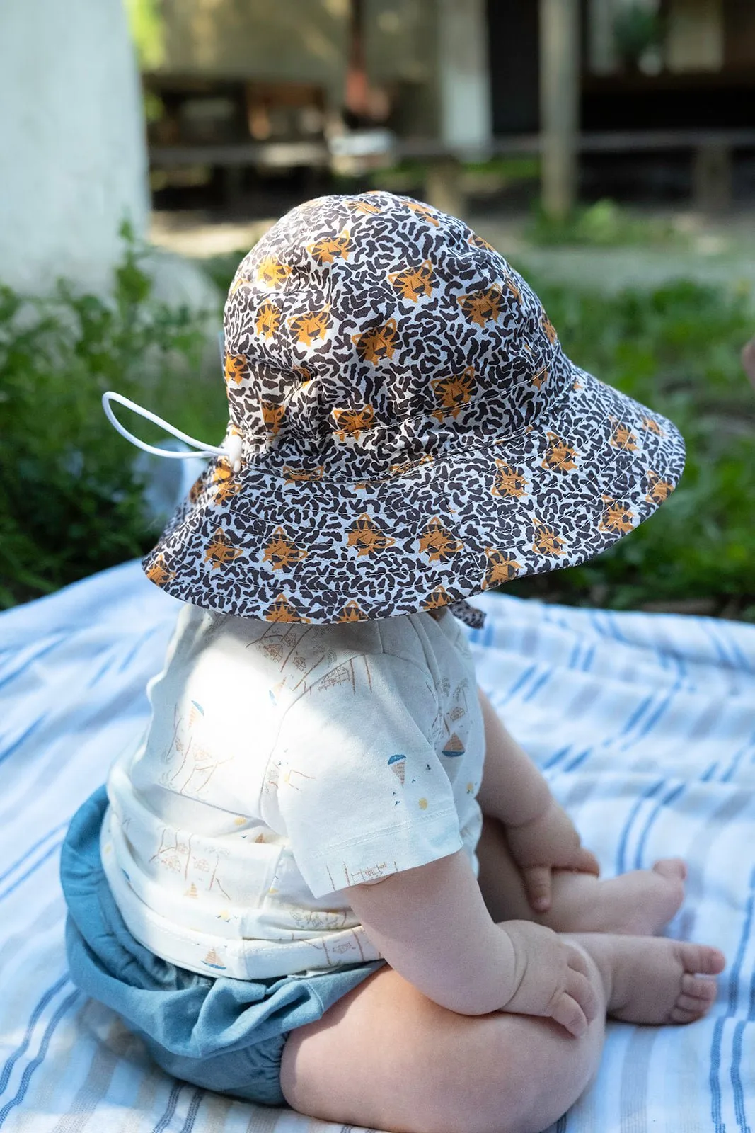 Tiger Face Wide Brim Infant Sunhat