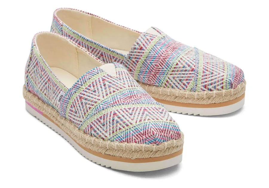 Toms Alpargata Rope Platform Natural Diamond Global Woven