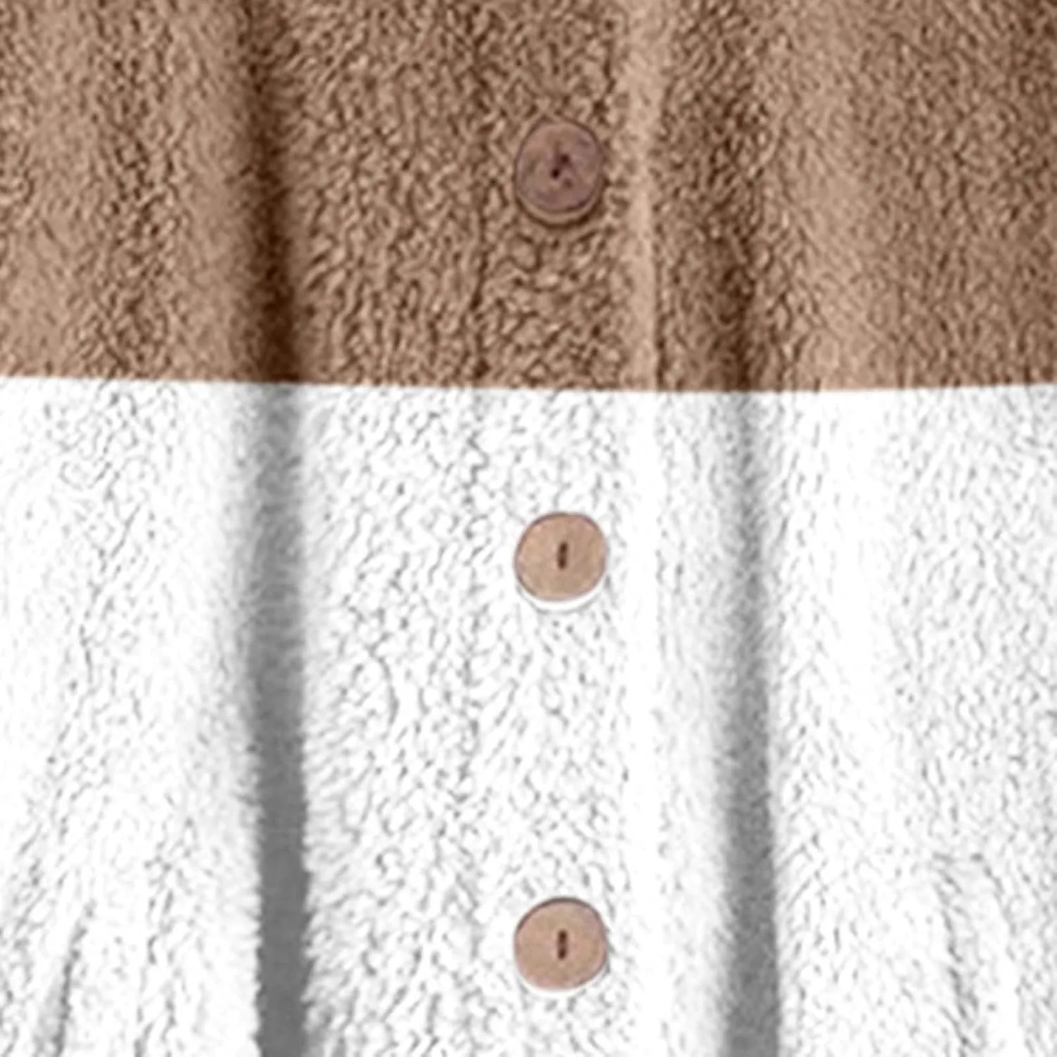 Womens Fuzzy Fleece Jacket Button Hem Plus Size Hoodie Top Sweater Blouse Outerwear with Pockets Snow Jackets for